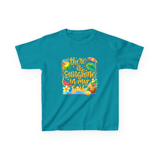 Kids T‑Shirt — "There Is Sunshine In My Soul" Tropical Sunshine Design