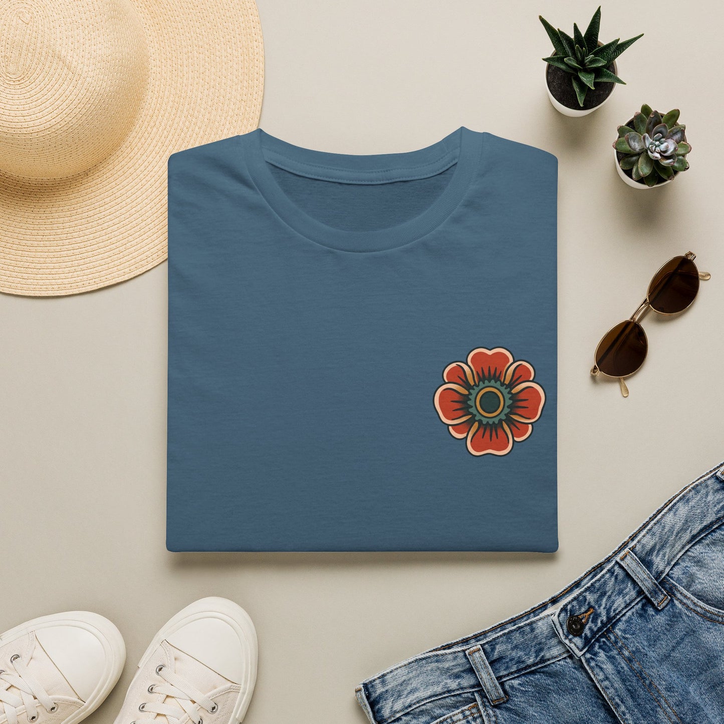 Vintage Snake & Floral Tattoo T-Shirt