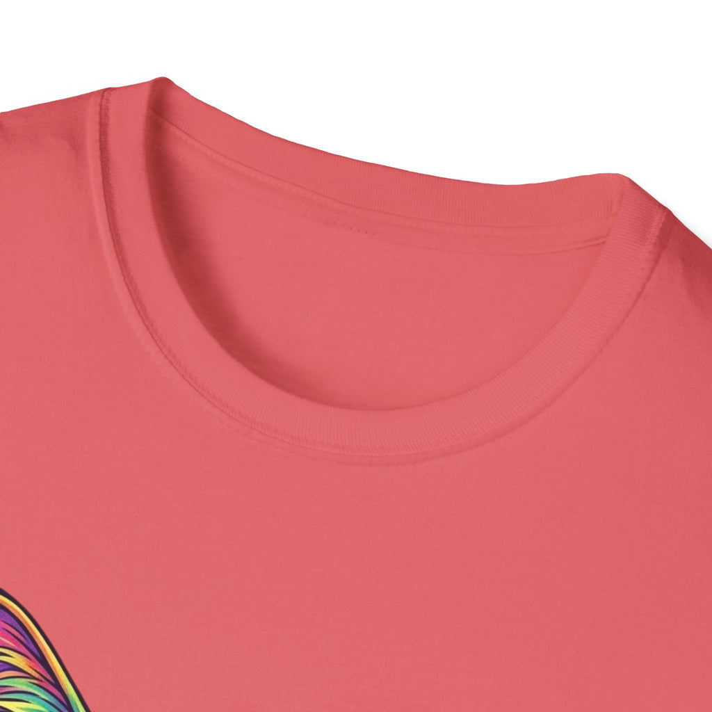 Colorful Psychedelic Cat T-Shirt — Vibrant Rainbow Cat Portrait Tee