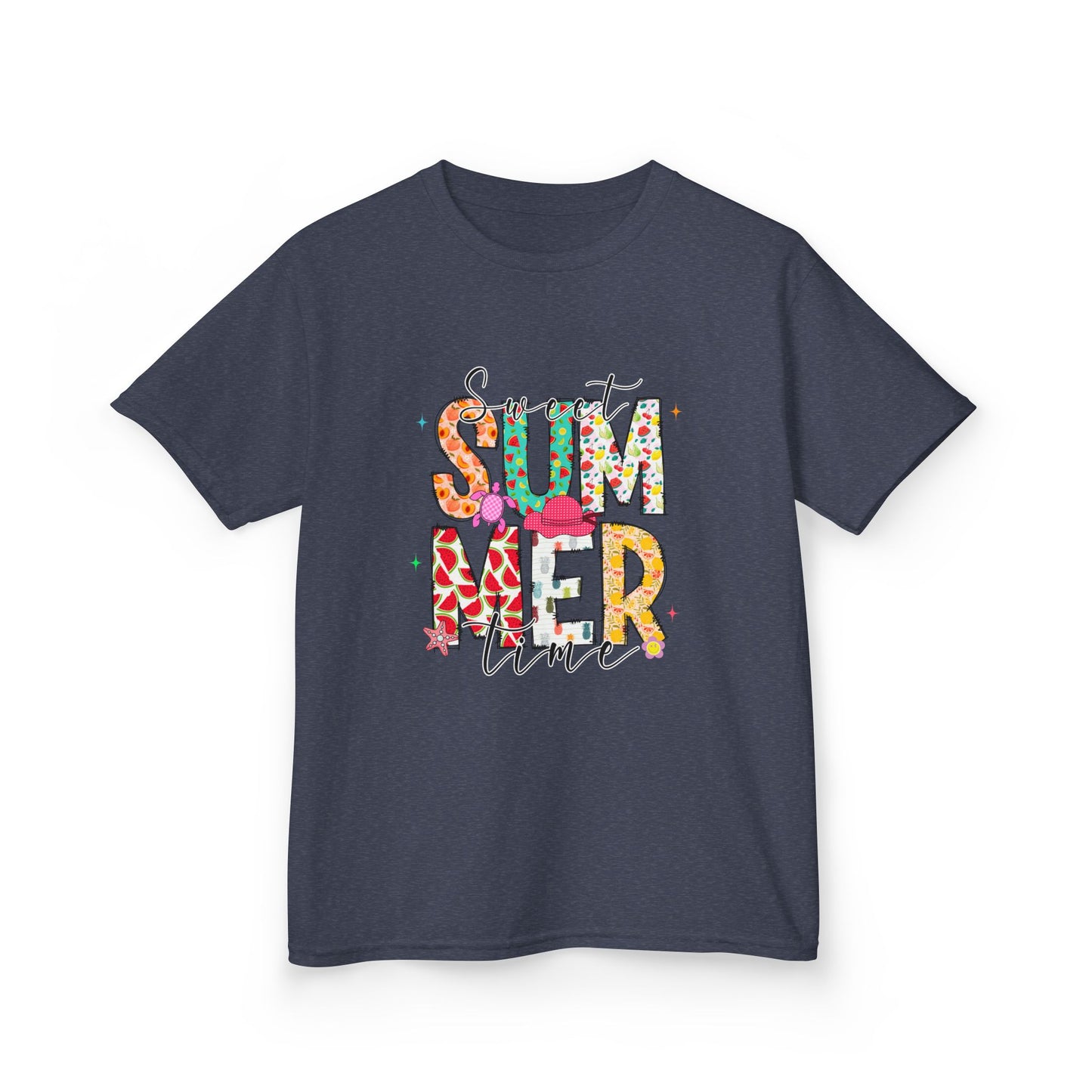 Kids Summer Vibes Tee – Colorful Floral "Summer Time" Graphic