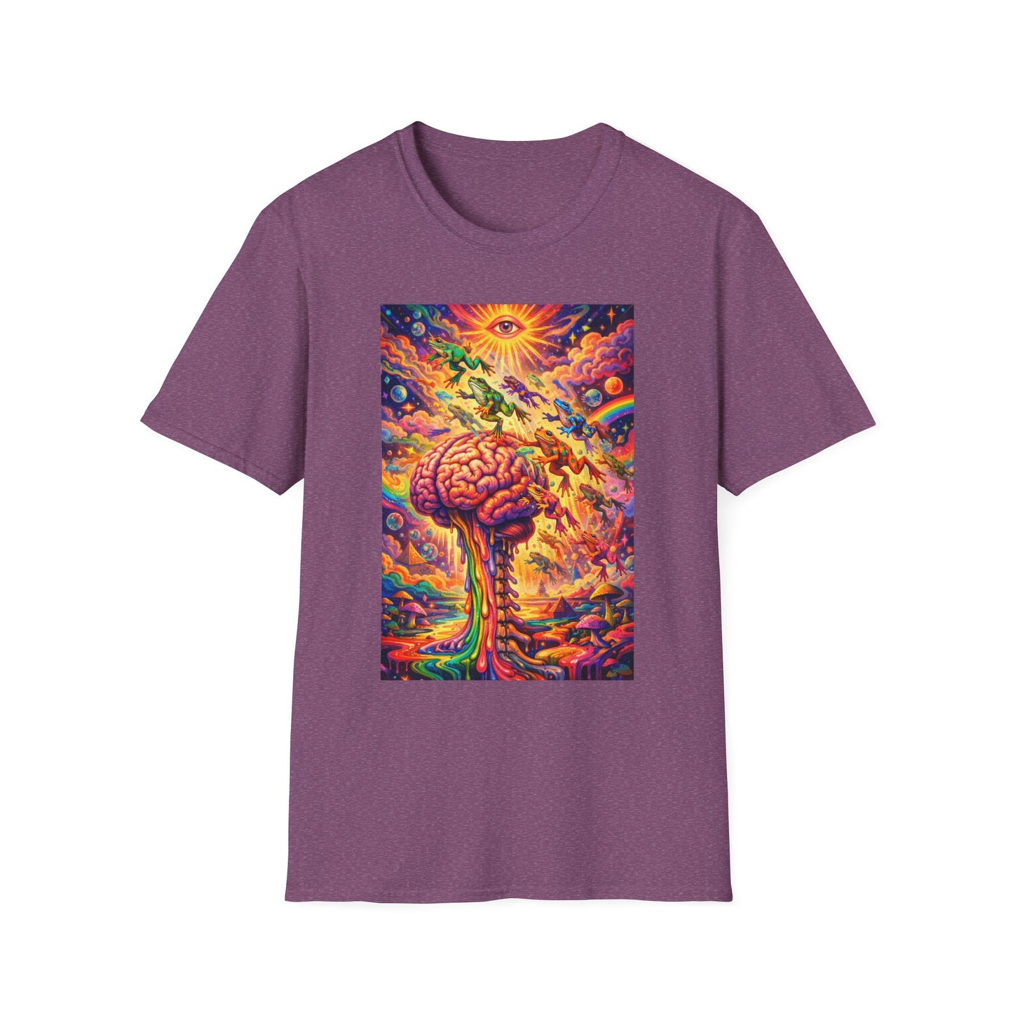 Psychedelic Brain Frog T-Shirt — Trippy Rainbow Mindscape Art