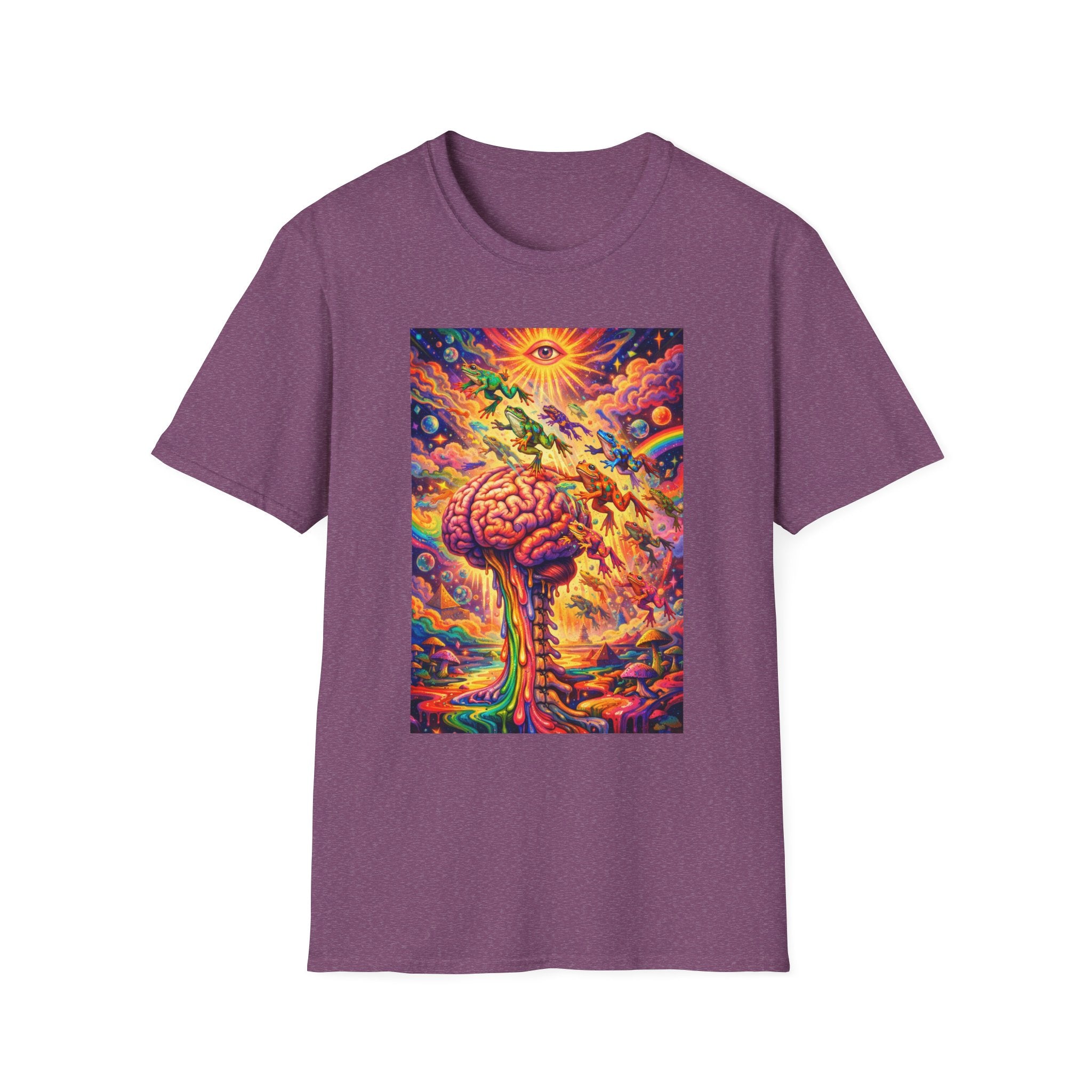 Psychedelic Brain Frog T-Shirt — Trippy Rainbow Mindscape Art