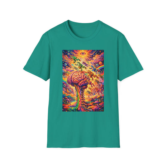 Psychedelic Brain Frog T-Shirt — Trippy Rainbow Mindscape Art