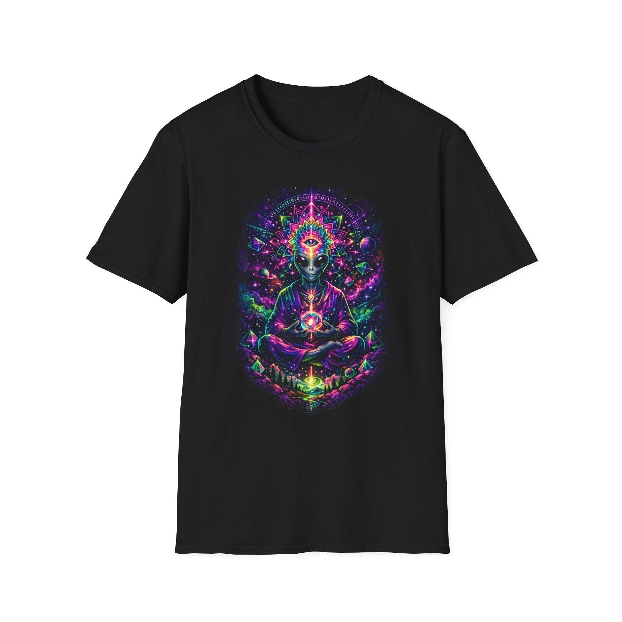 Psychedelic Third Eye Alien T-Shirt — Cosmic Meditation Graphic Tee