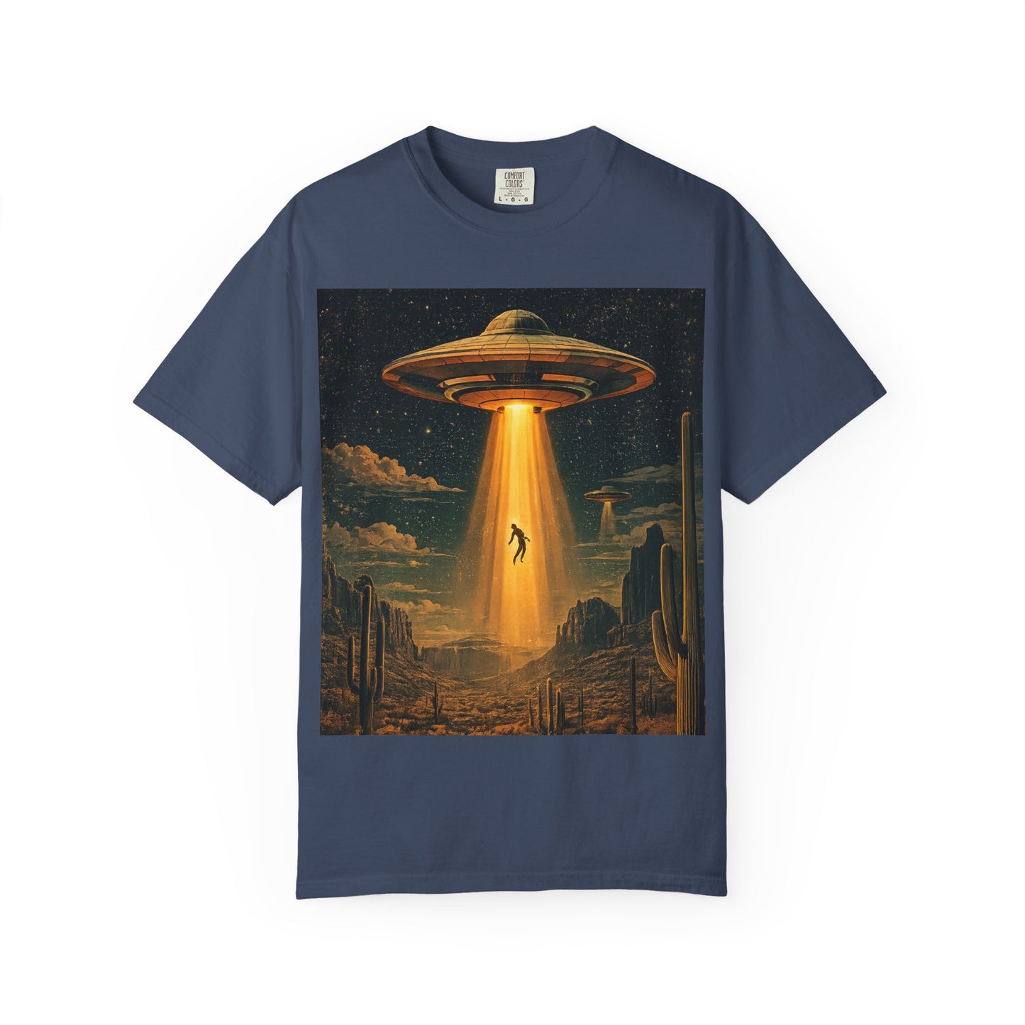 Alien Abduction Graphic T-Shirt — Vintage UFO Beam Design
