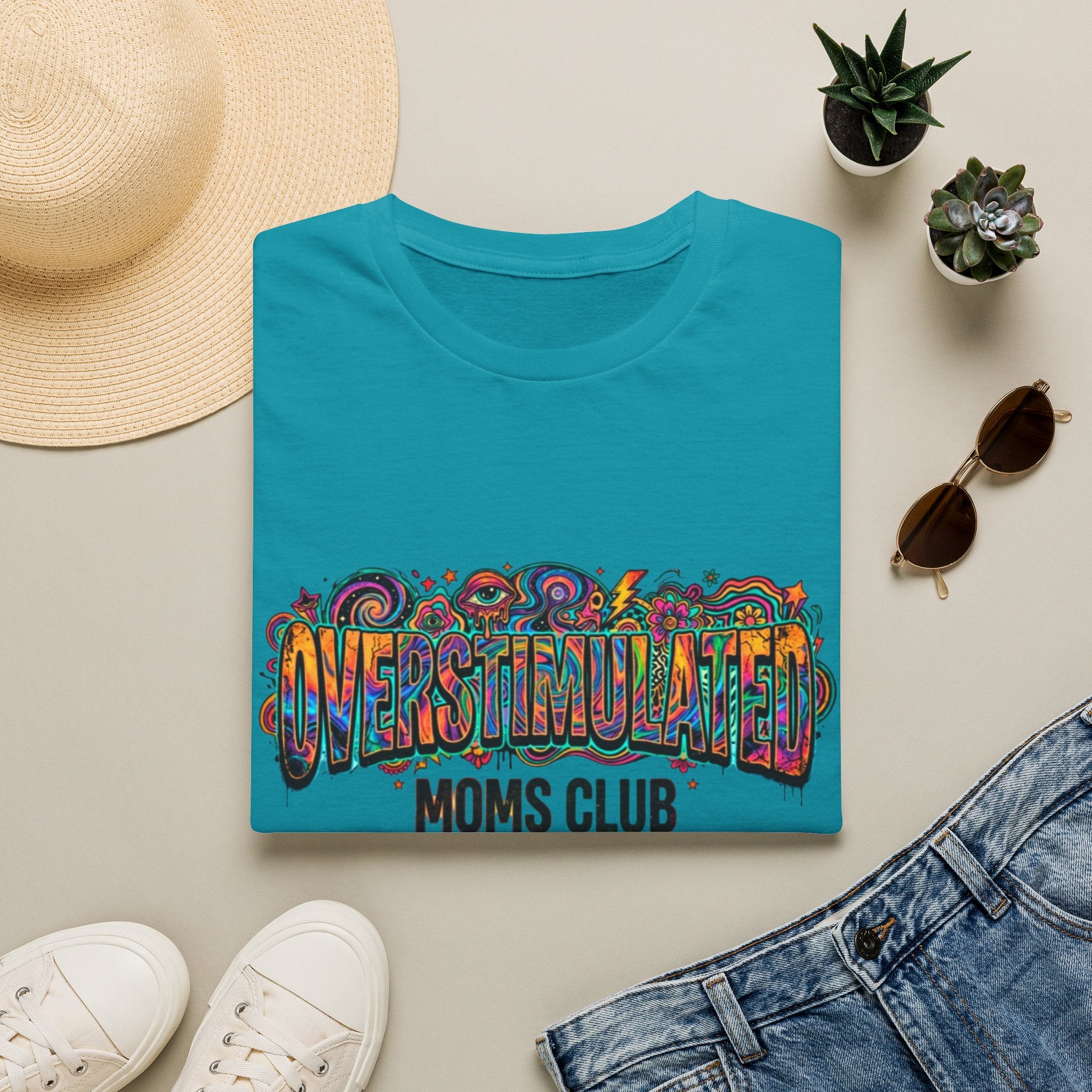 Trippy Overstimulated Moms Club T-Shirt