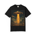 Alien Abduction Graphic T-Shirt — Vintage UFO Beam Design
