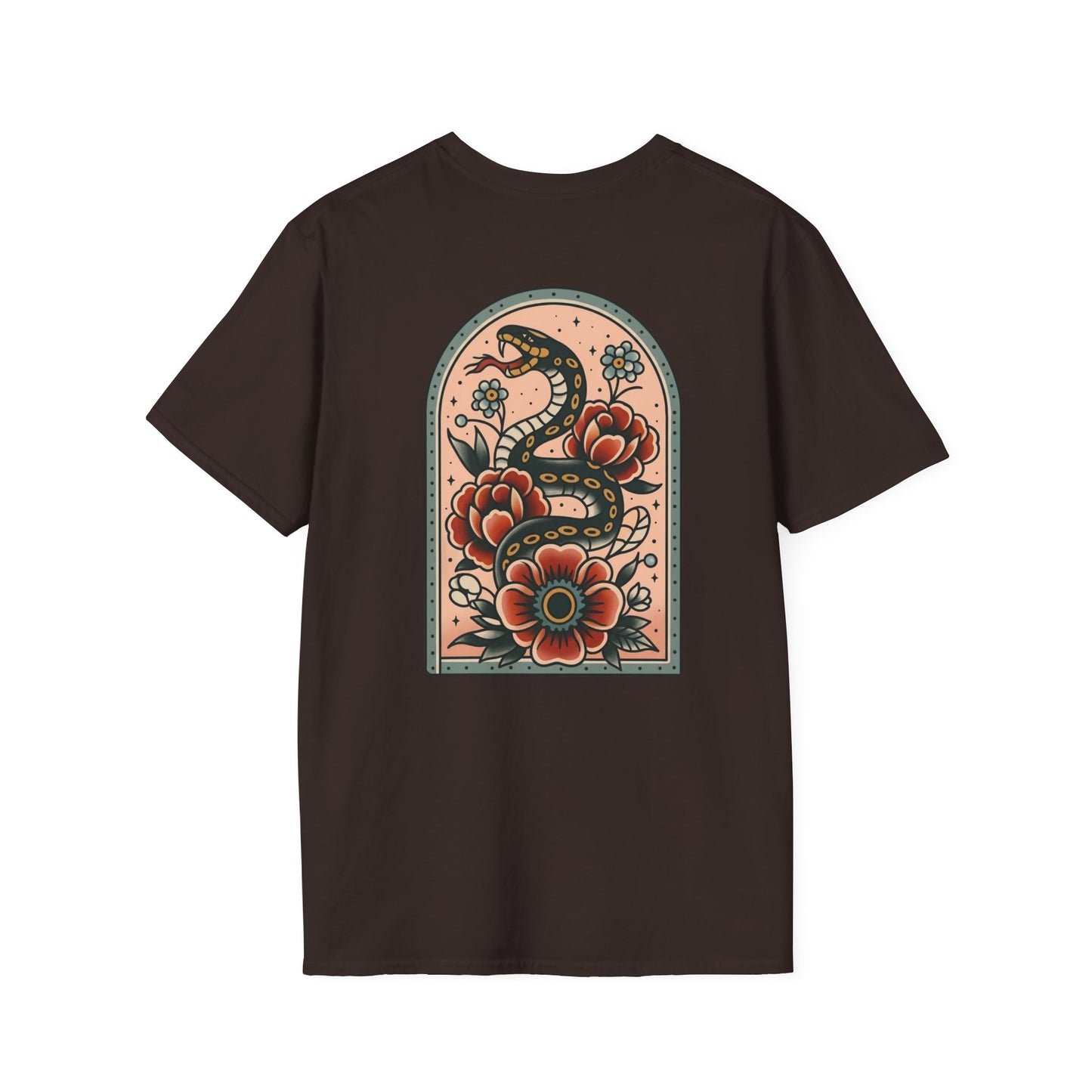 Vintage Snake & Floral Tattoo T-Shirt