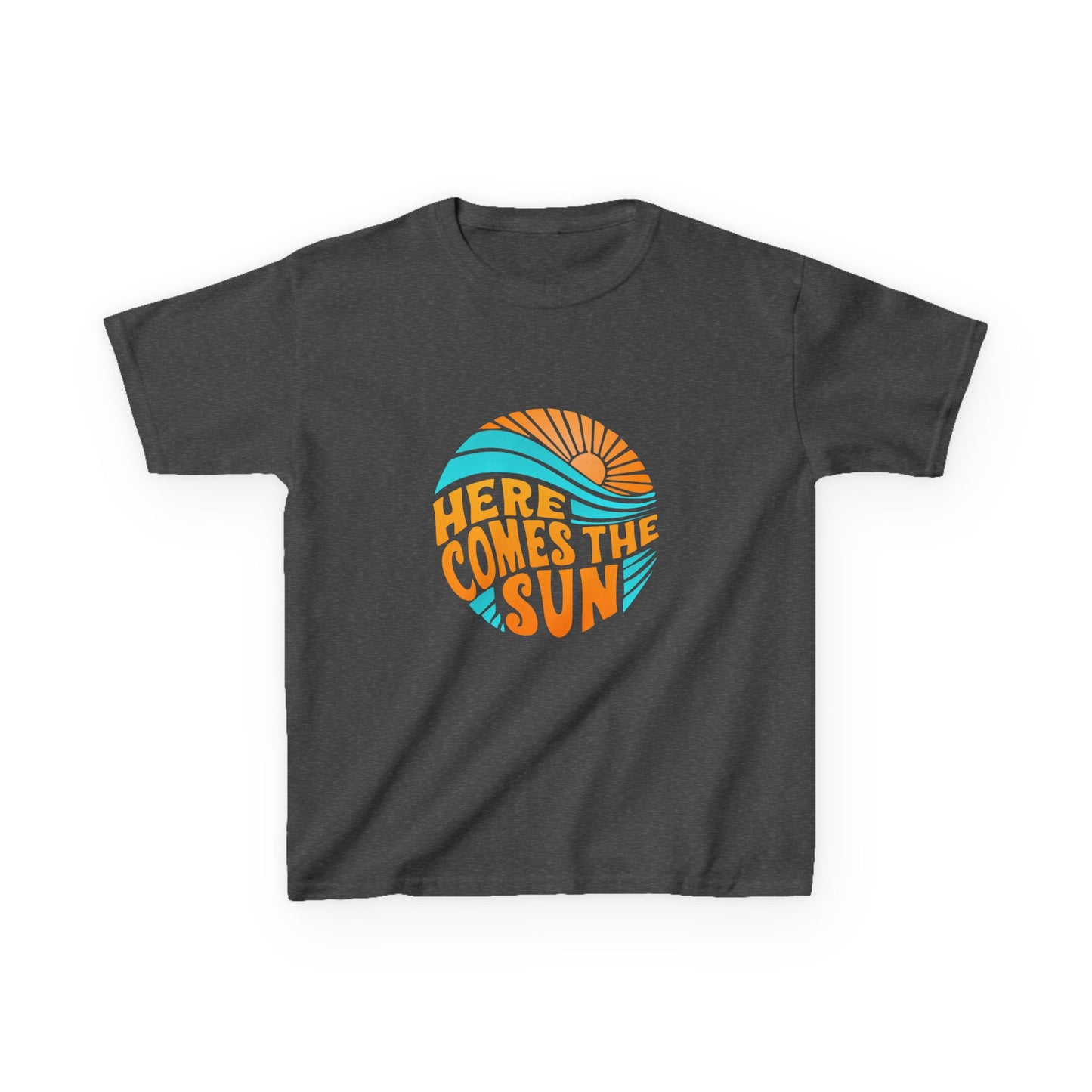 Kids T-Shirt — “Here Comes the Sun” Retro Sunshine Graphic Tee