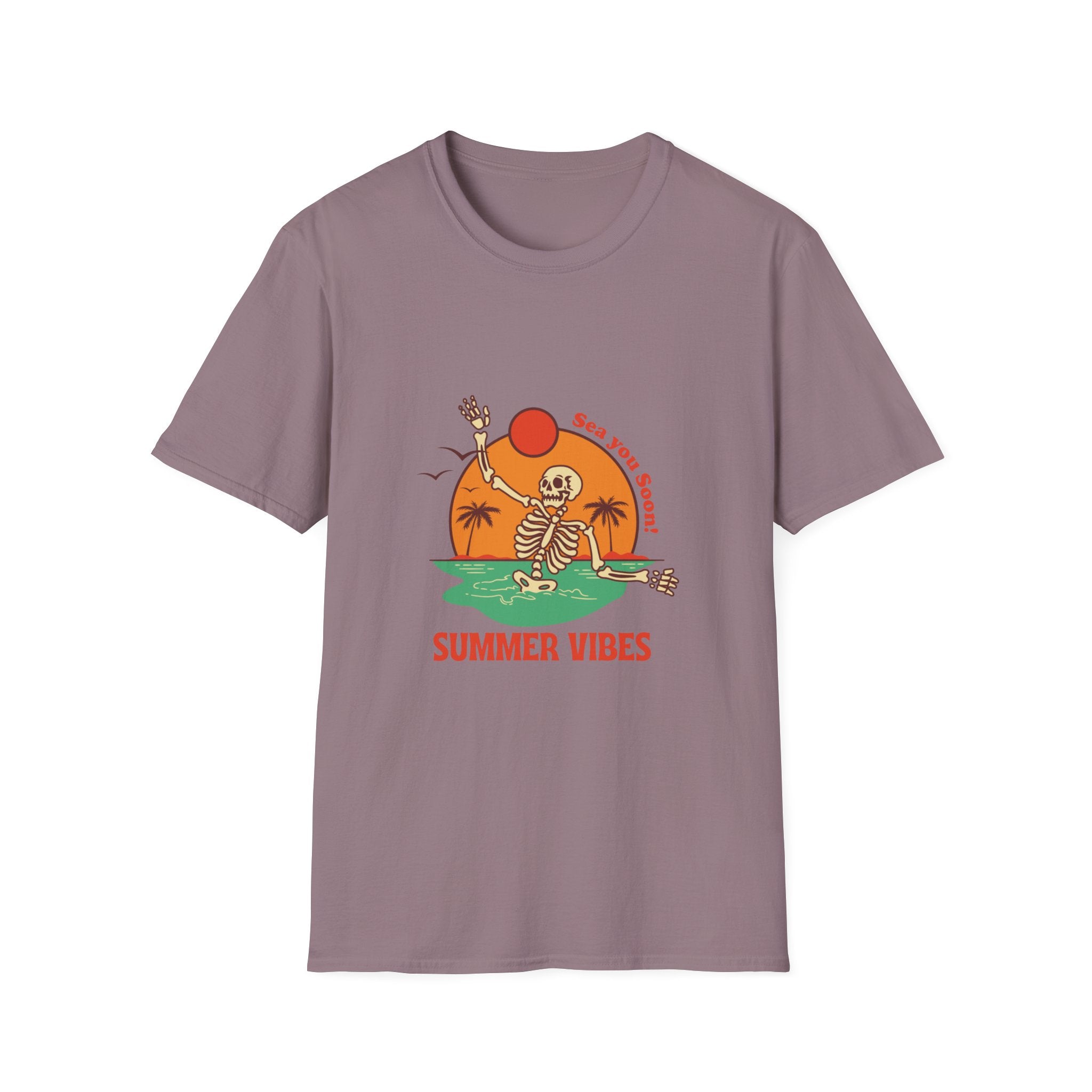 Summer Vibes Skeleton Tee — "Sea You Soon" Retro Beach T-Shirt
