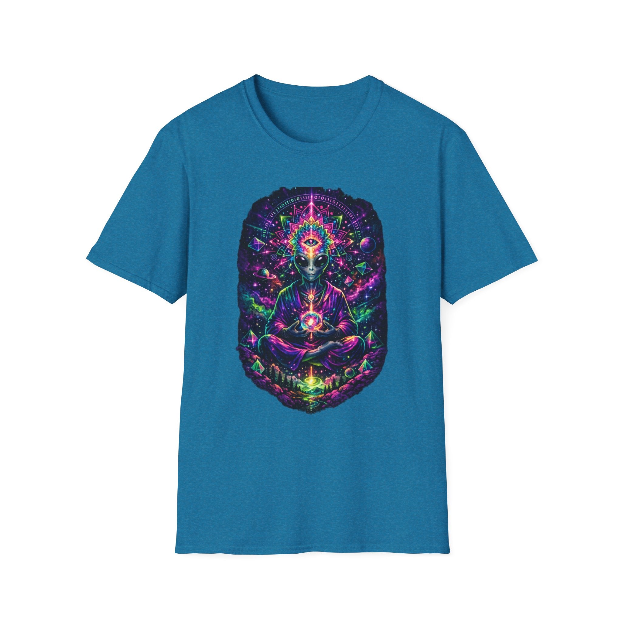 Psychedelic Third Eye Alien T-Shirt — Cosmic Meditation Graphic Tee