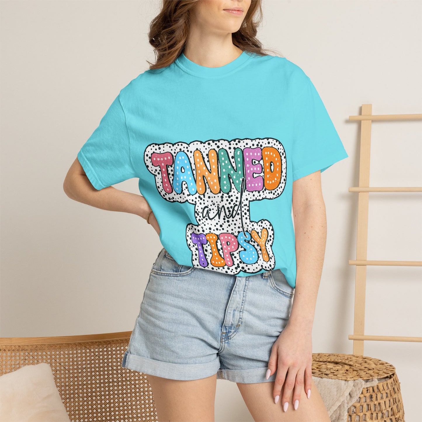Tanned & Tipsy Mom T-Shirt — Summer Funny Tee