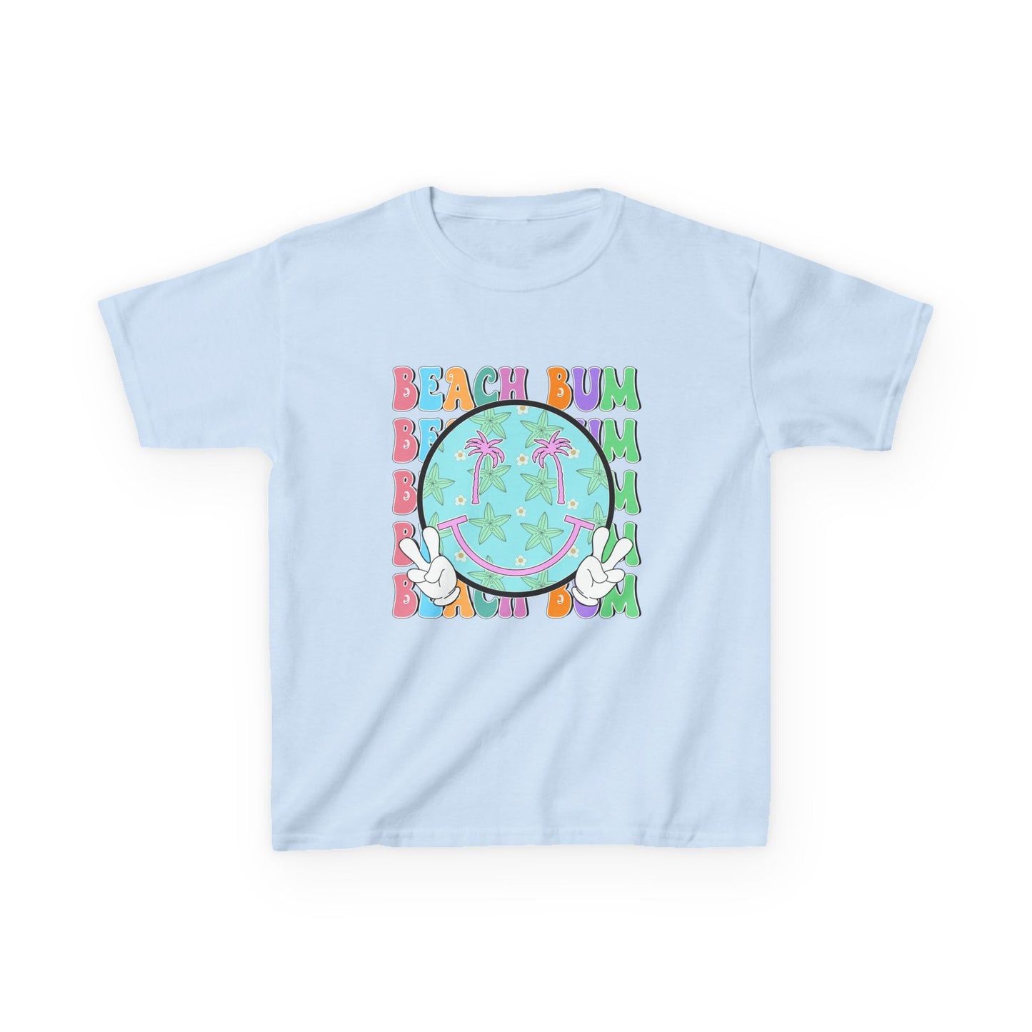 Kids T-Shirt – "Beach Bum" Retro Smiley Tee