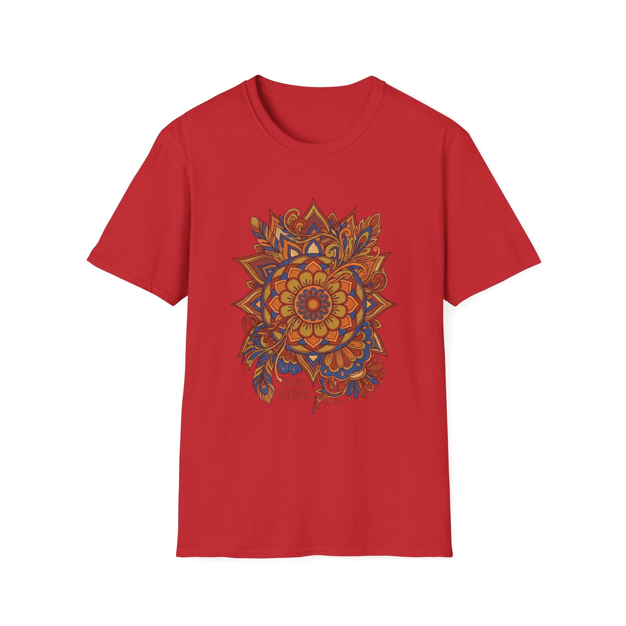 Boho Mandala T-Shirt — Floral Sunburst Graphic