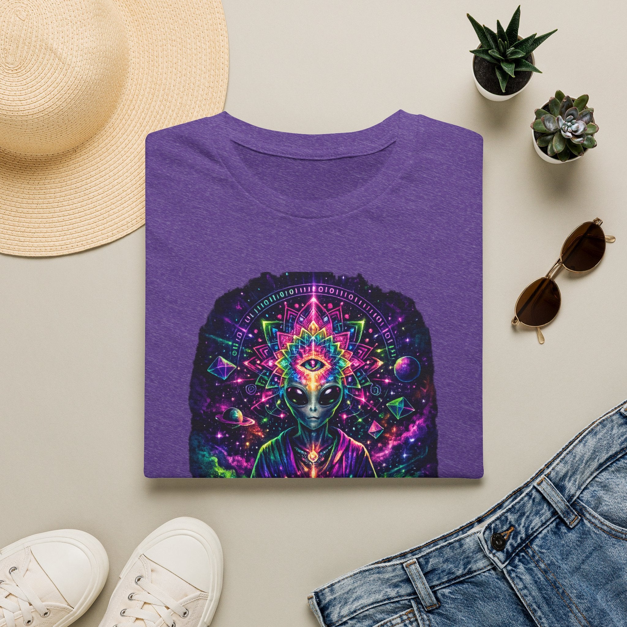 Psychedelic Third Eye Alien T-Shirt — Cosmic Meditation Graphic Tee