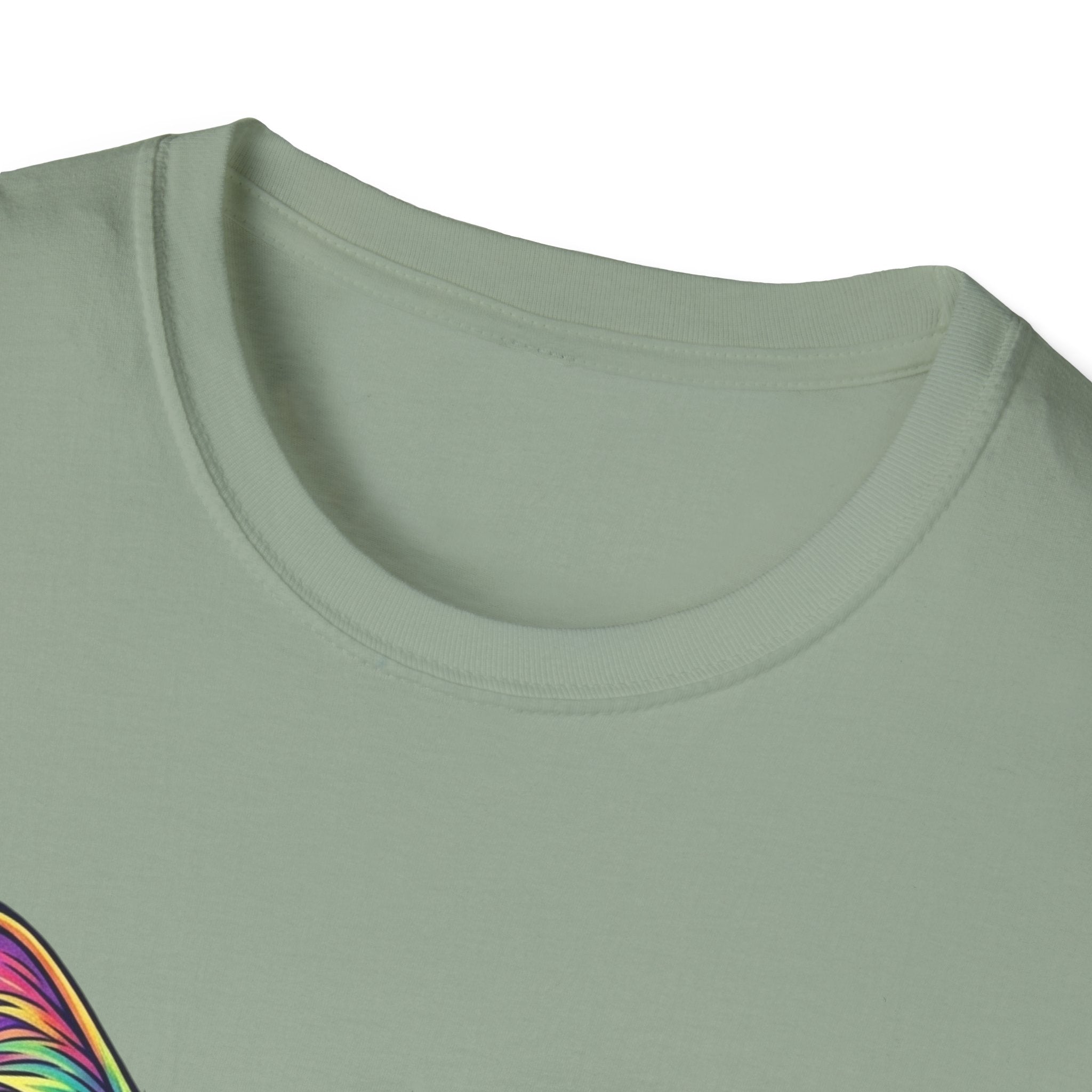 Colorful Psychedelic Cat T-Shirt — Vibrant Rainbow Cat Portrait Tee
