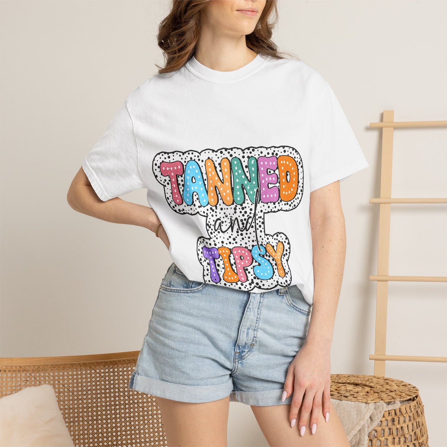 Tanned & Tipsy Mom T-Shirt — Summer Funny Tee