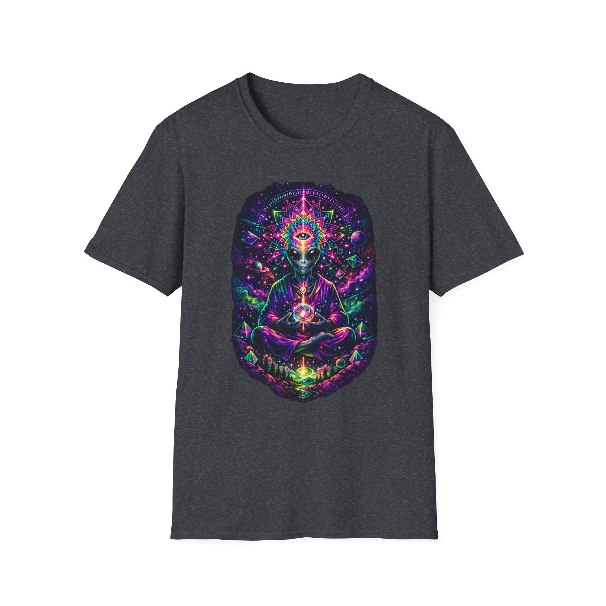 Psychedelic Third Eye Alien T-Shirt — Cosmic Meditation Graphic Tee