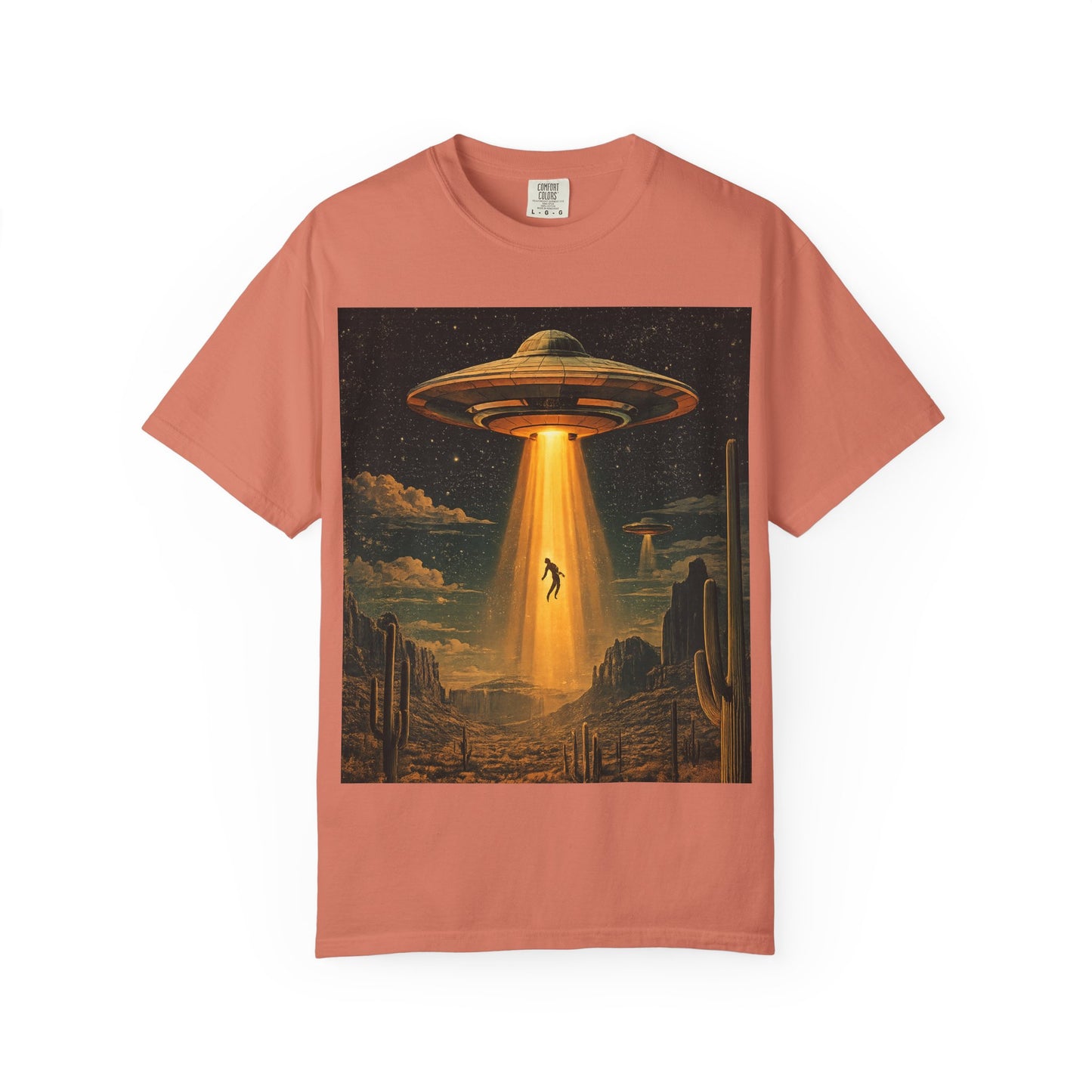 Alien Abduction Graphic T-Shirt — Vintage UFO Beam Design