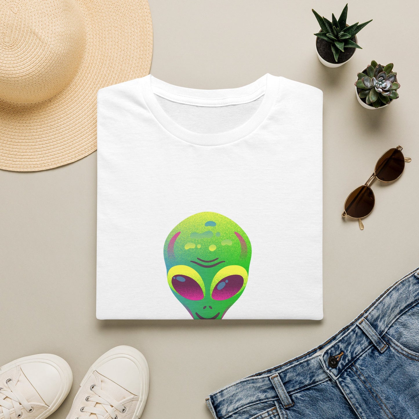 Alien "Be Different" T-Shirt — Colorful Retro UFO Graphic Tee
