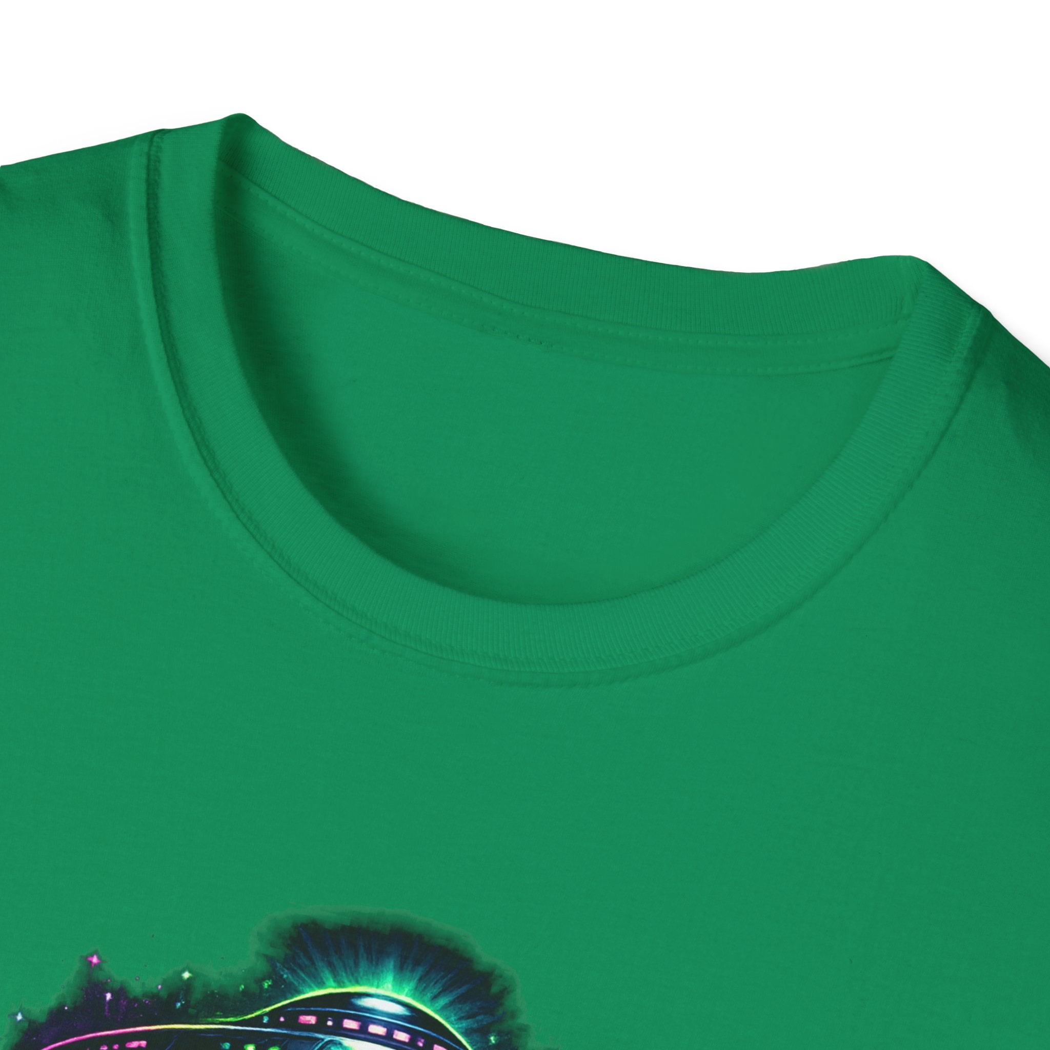 Alien Abduction Graphic Tee — Neon UFO & Alien Illustration T-Shirt