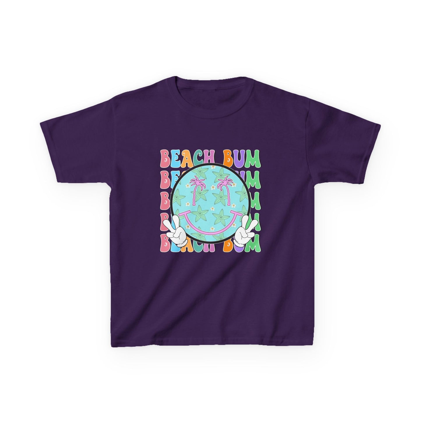Kids T-Shirt – "Beach Bum" Retro Smiley Tee