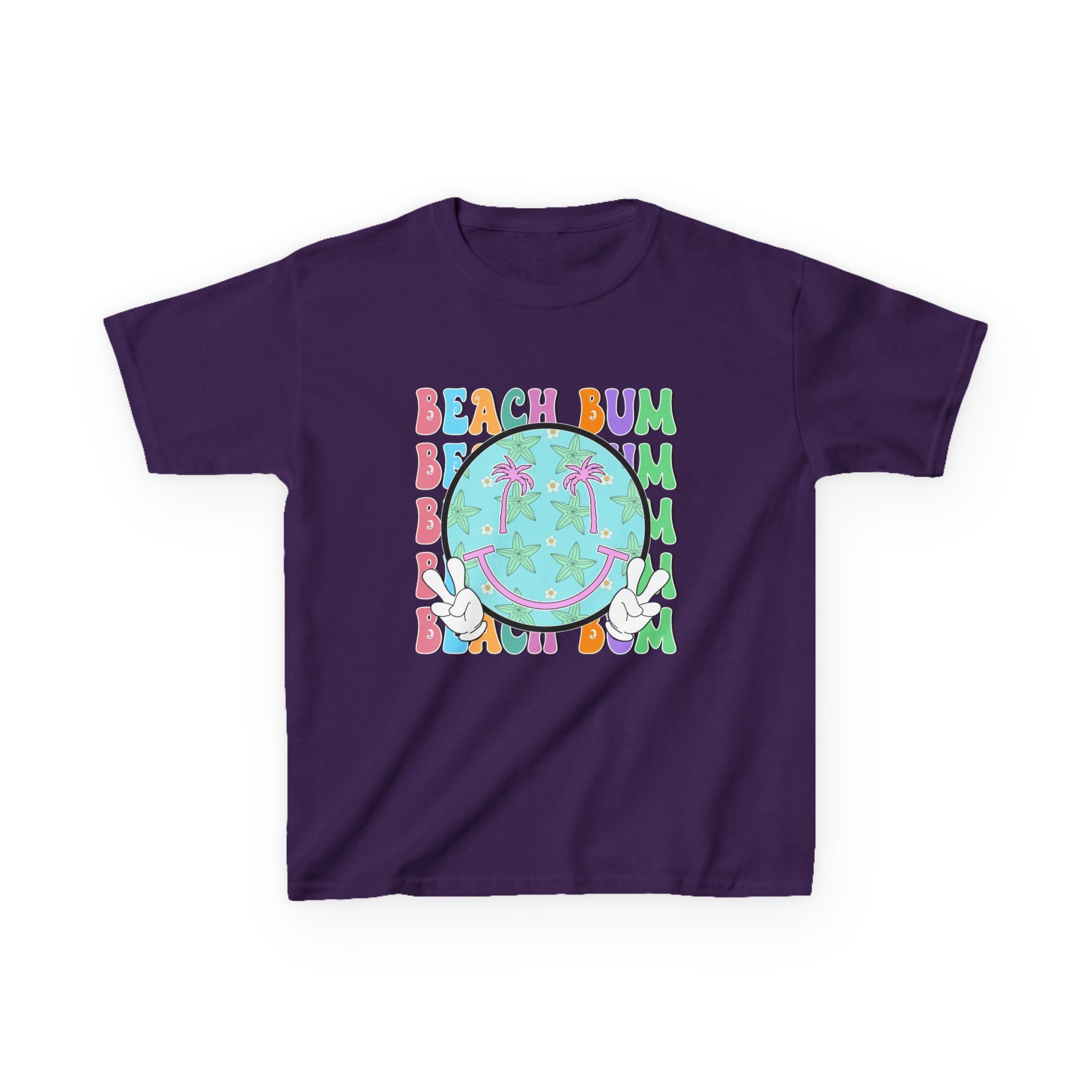 Kids T-Shirt – "Beach Bum" Retro Smiley Tee