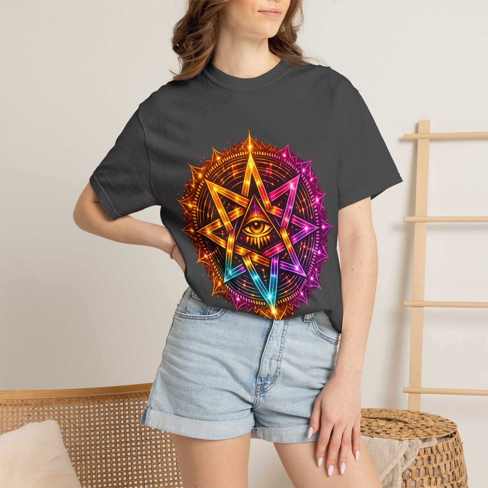 Trippy Geometric Eye T-Shirt — Psychedelic Graphic Tee