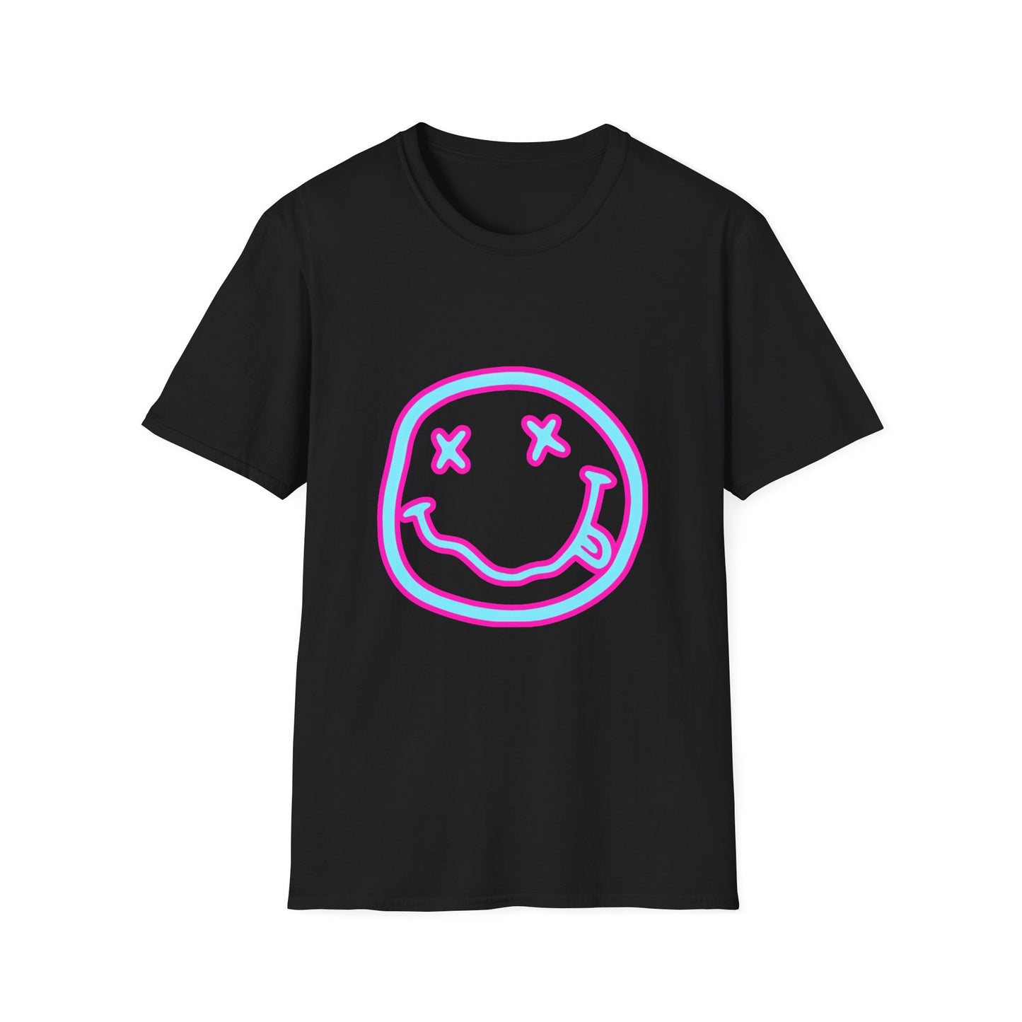 Smiley Neon Grunge T-Shirt