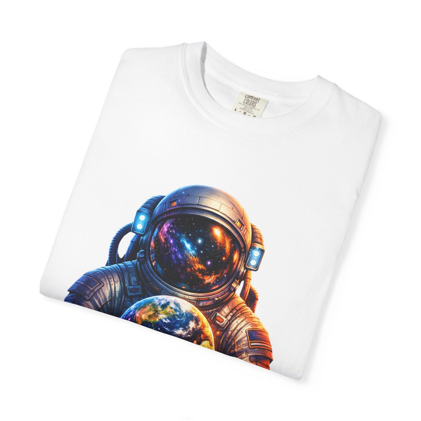 Astronaut Holding Melting Planet T-Shirt — Psychedelic Space Graphic Tee