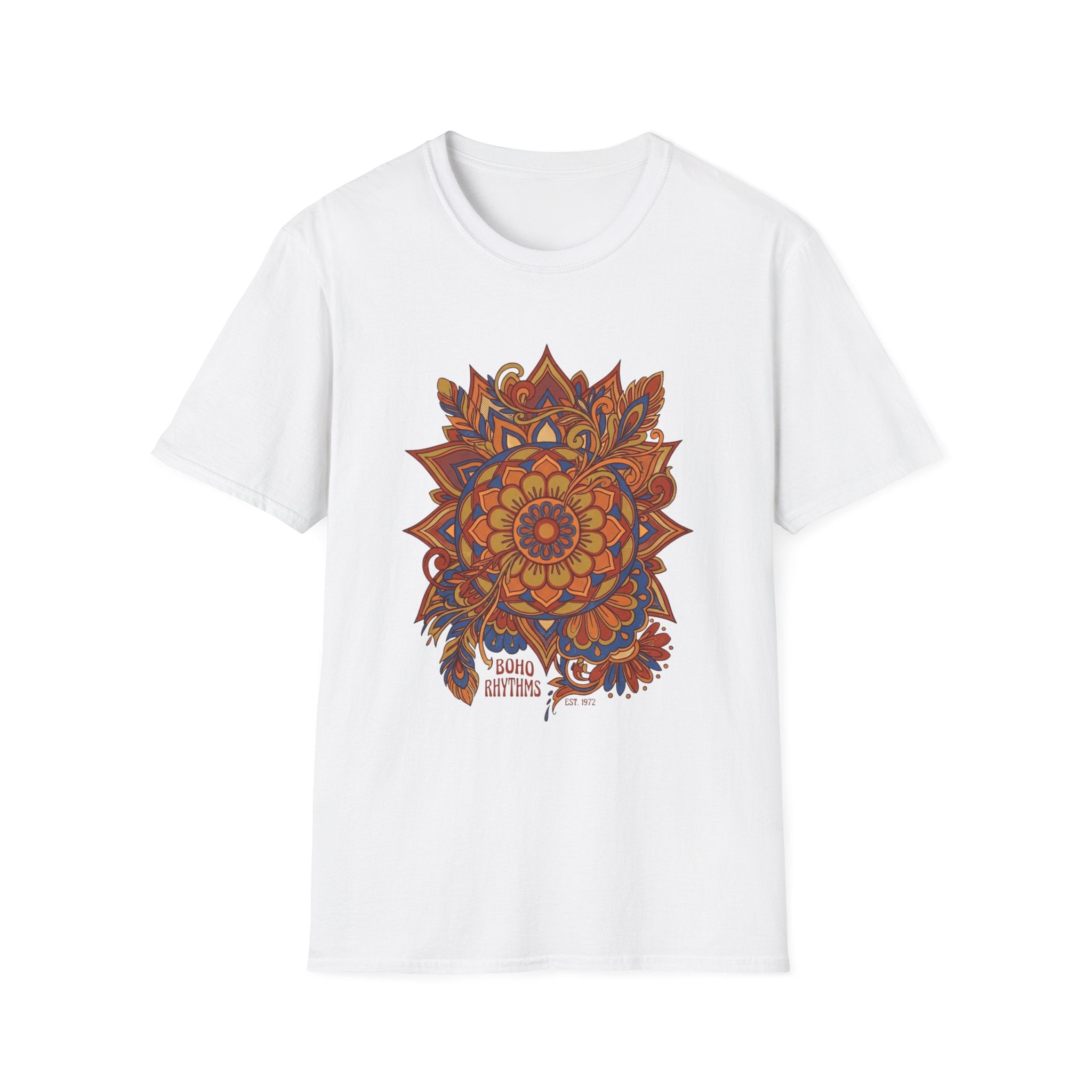Boho Mandala T-Shirt — Floral Sunburst Graphic