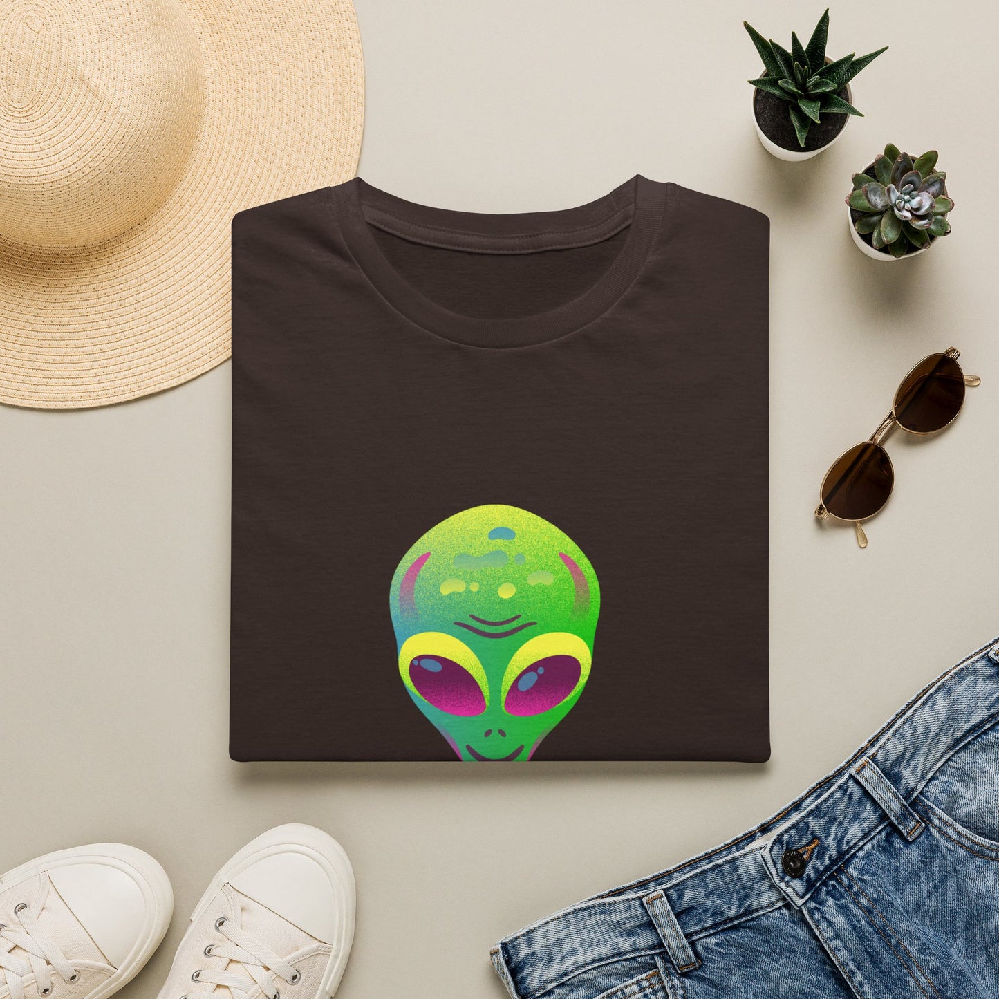 Alien "Be Different" T-Shirt — Colorful Retro UFO Graphic Tee