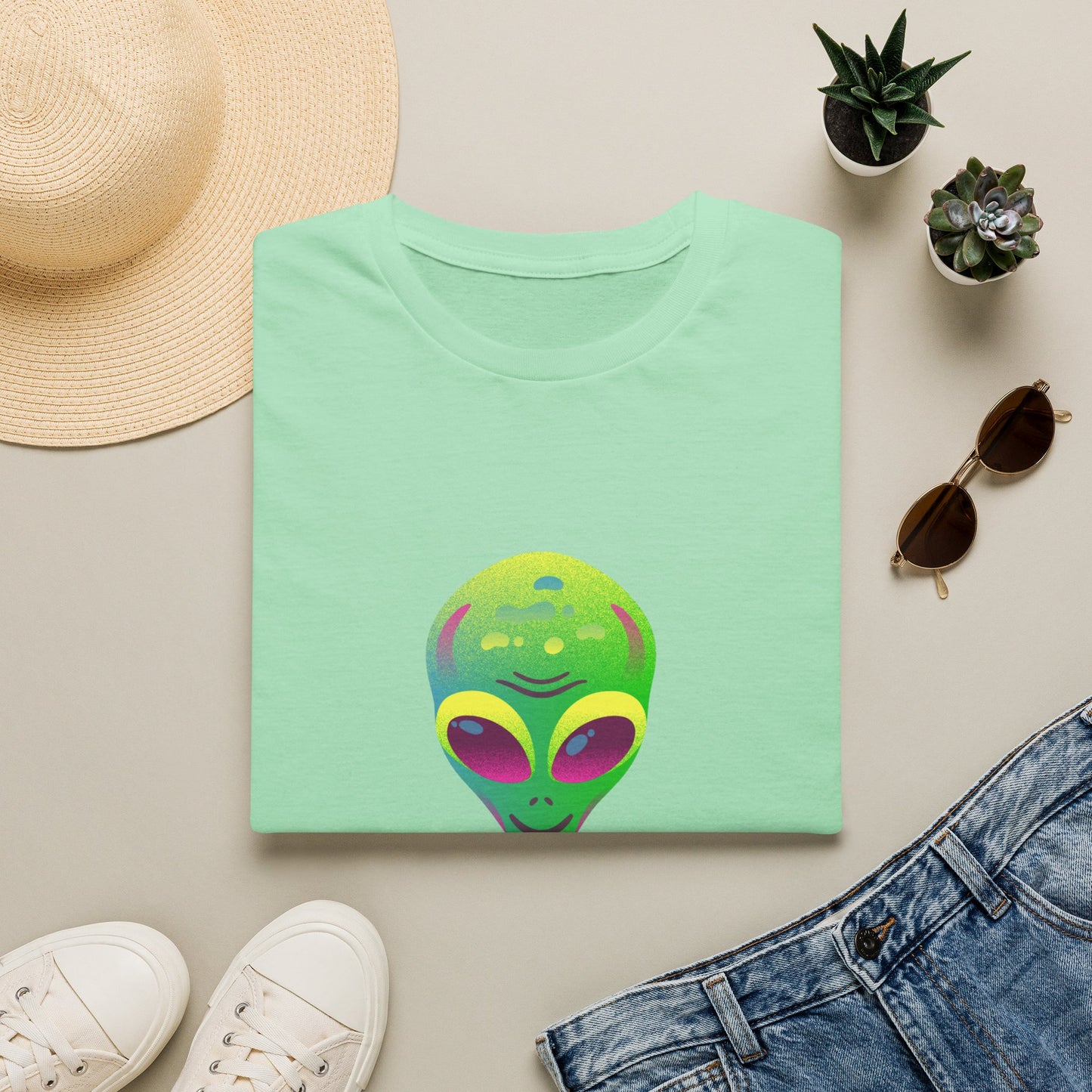 Alien "Be Different" T-Shirt — Colorful Retro UFO Graphic Tee