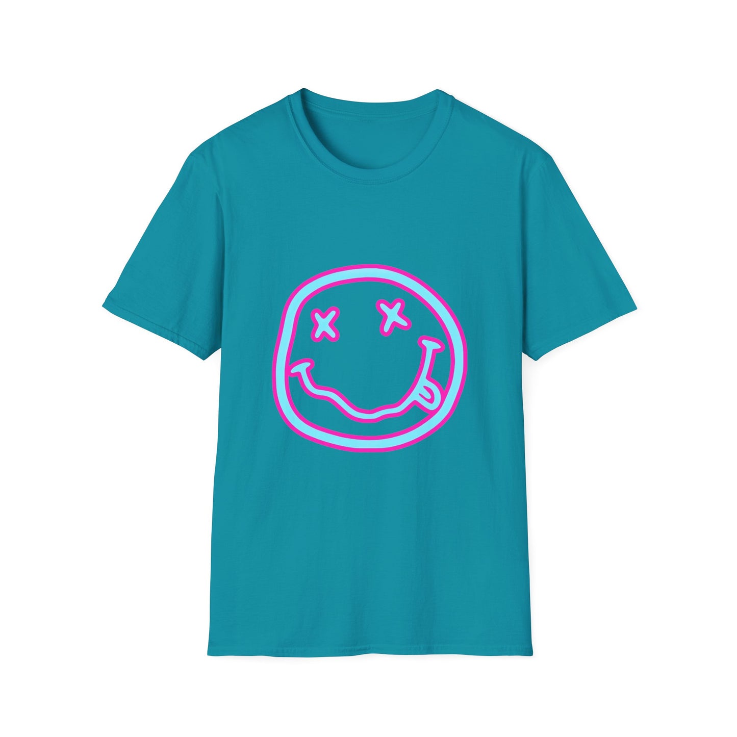 Smiley Neon Grunge T-Shirt