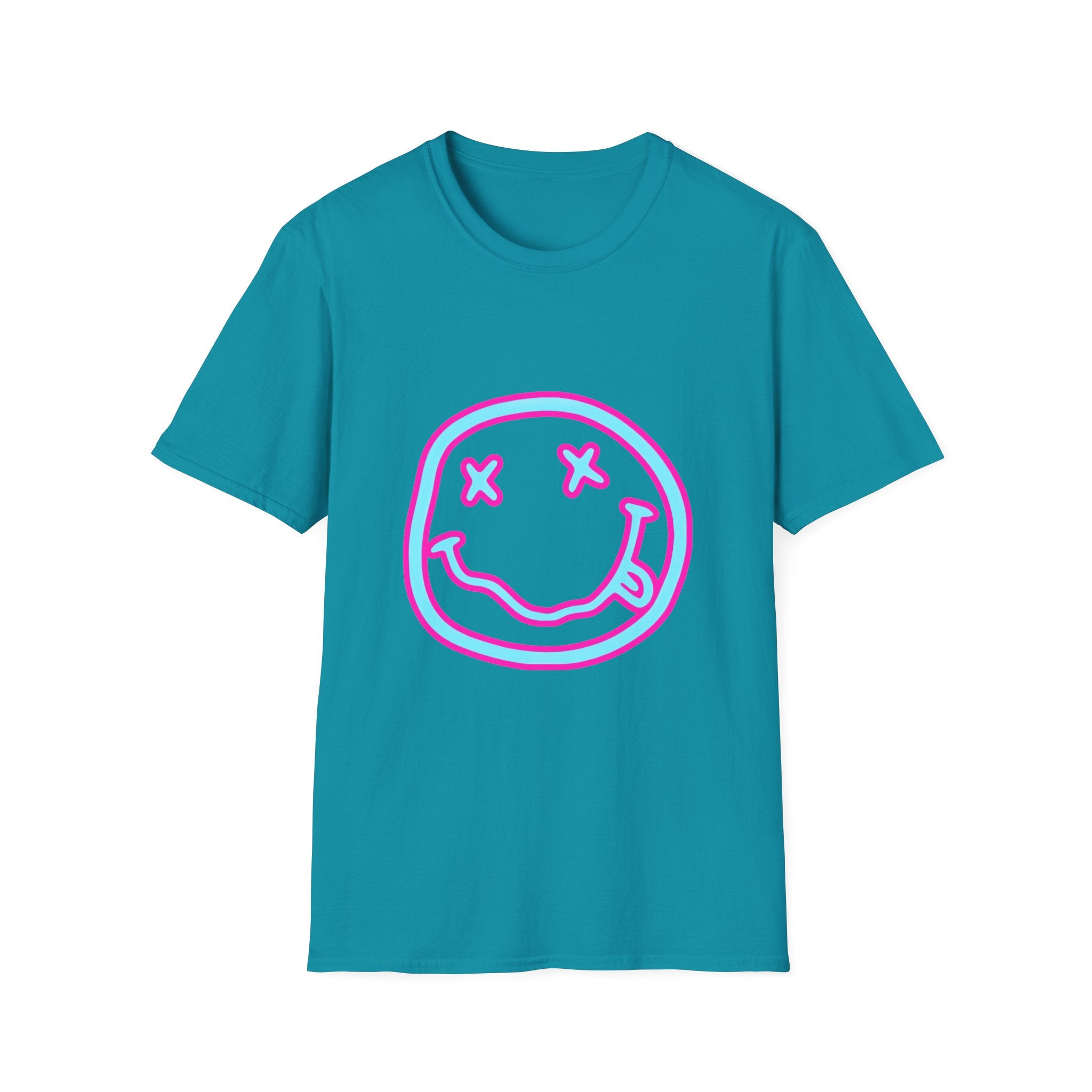 Smiley Neon Grunge T-Shirt