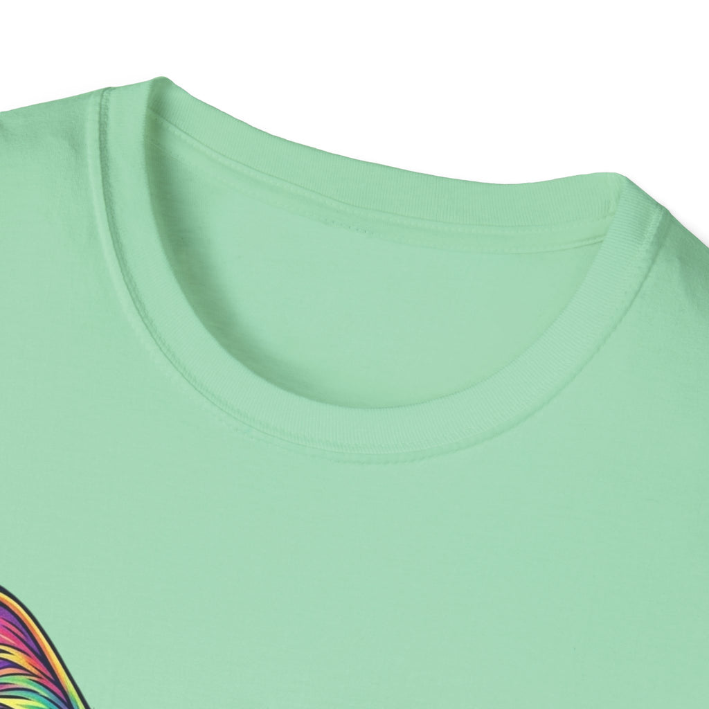 Colorful Psychedelic Cat T-Shirt — Vibrant Rainbow Cat Portrait Tee