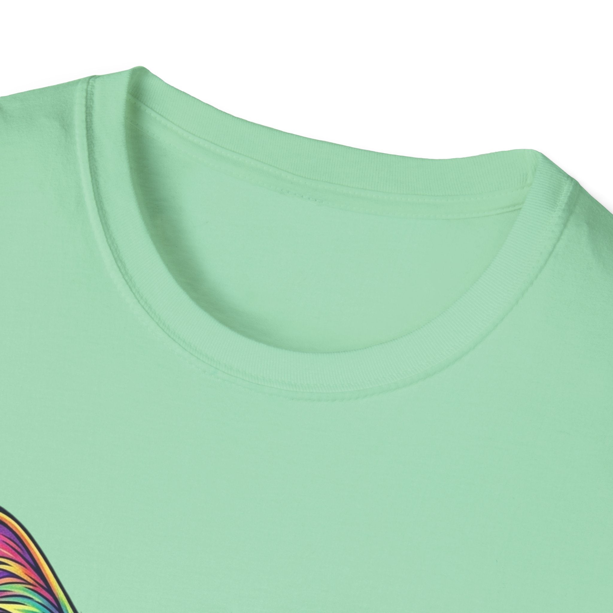 Colorful Psychedelic Cat T-Shirt — Vibrant Rainbow Cat Portrait Tee