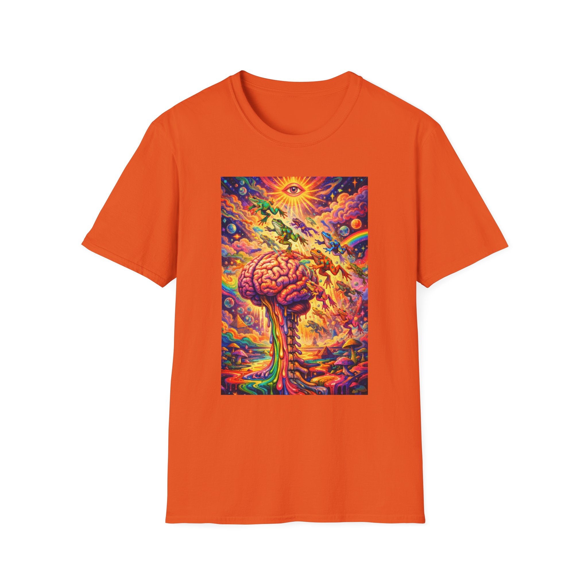 Psychedelic Brain Frog T-Shirt — Trippy Rainbow Mindscape Art