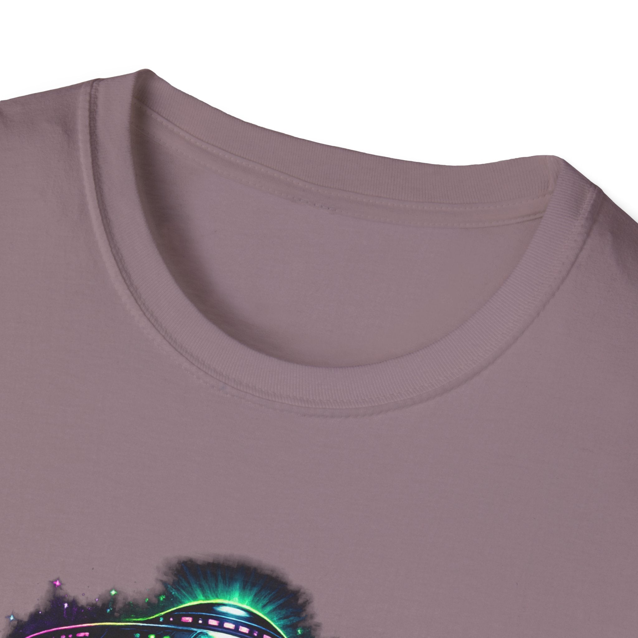 Alien Abduction Graphic Tee — Neon UFO & Alien Illustration T-Shirt