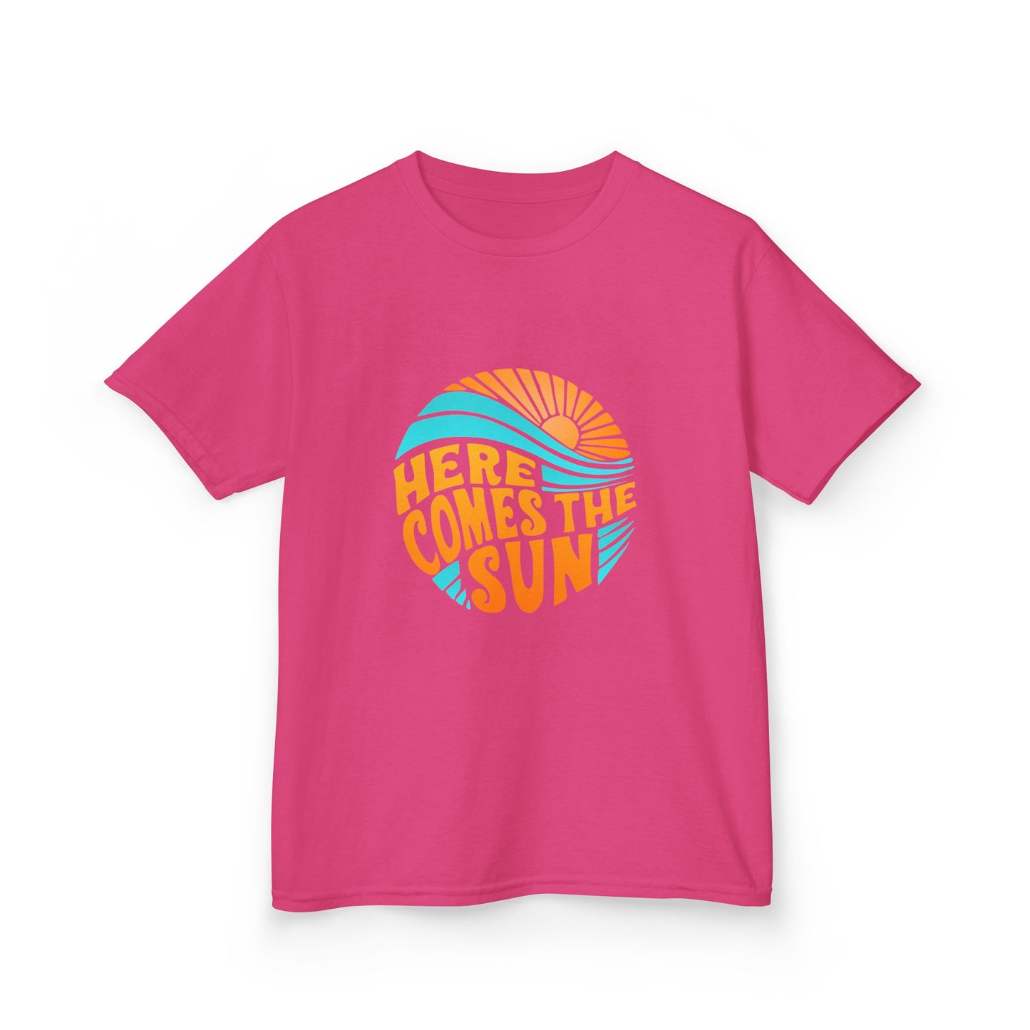 Kids T-Shirt — “Here Comes the Sun” Retro Sunshine Graphic Tee