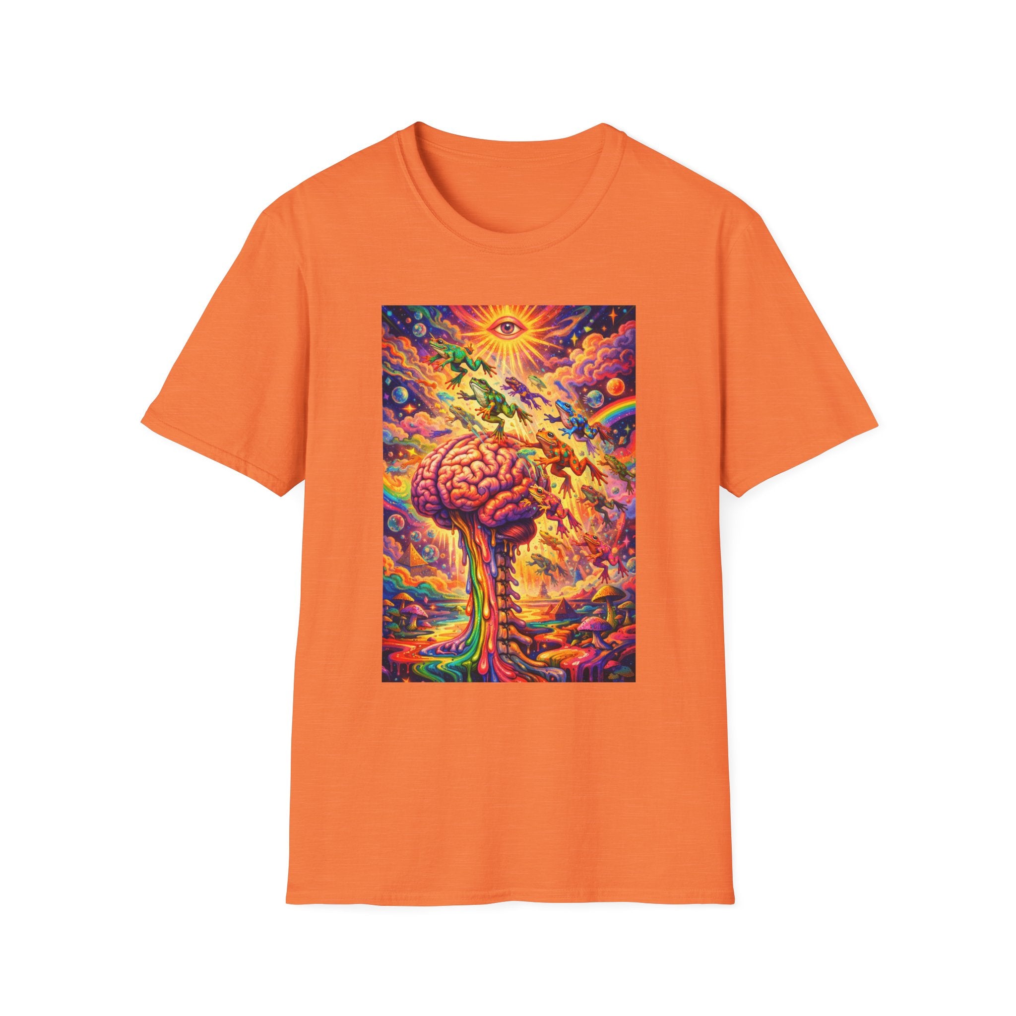 Psychedelic Brain Frog T-Shirt — Trippy Rainbow Mindscape Art
