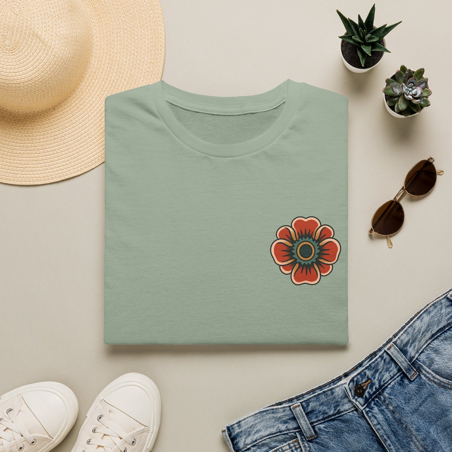 Vintage Snake & Floral Tattoo T-Shirt