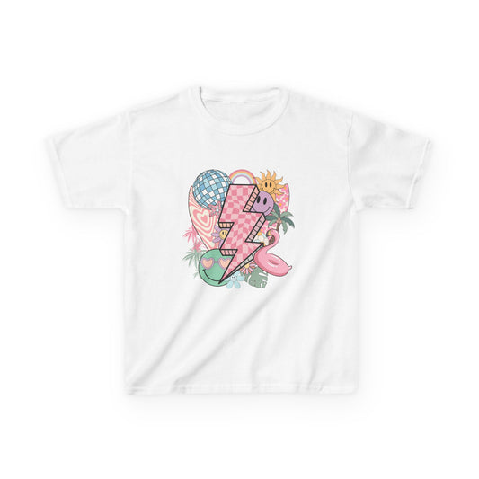 Kids Lightning Heart Graphic Tee — Cute Tropical Surf Vibes