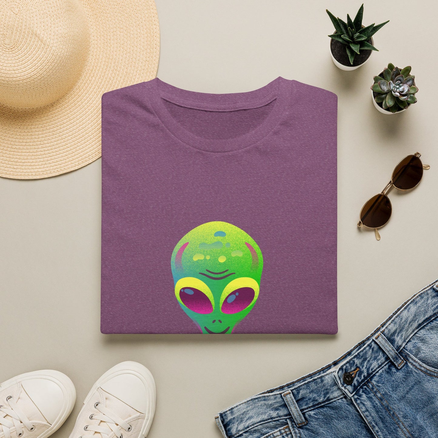 Alien "Be Different" T-Shirt — Colorful Retro UFO Graphic Tee