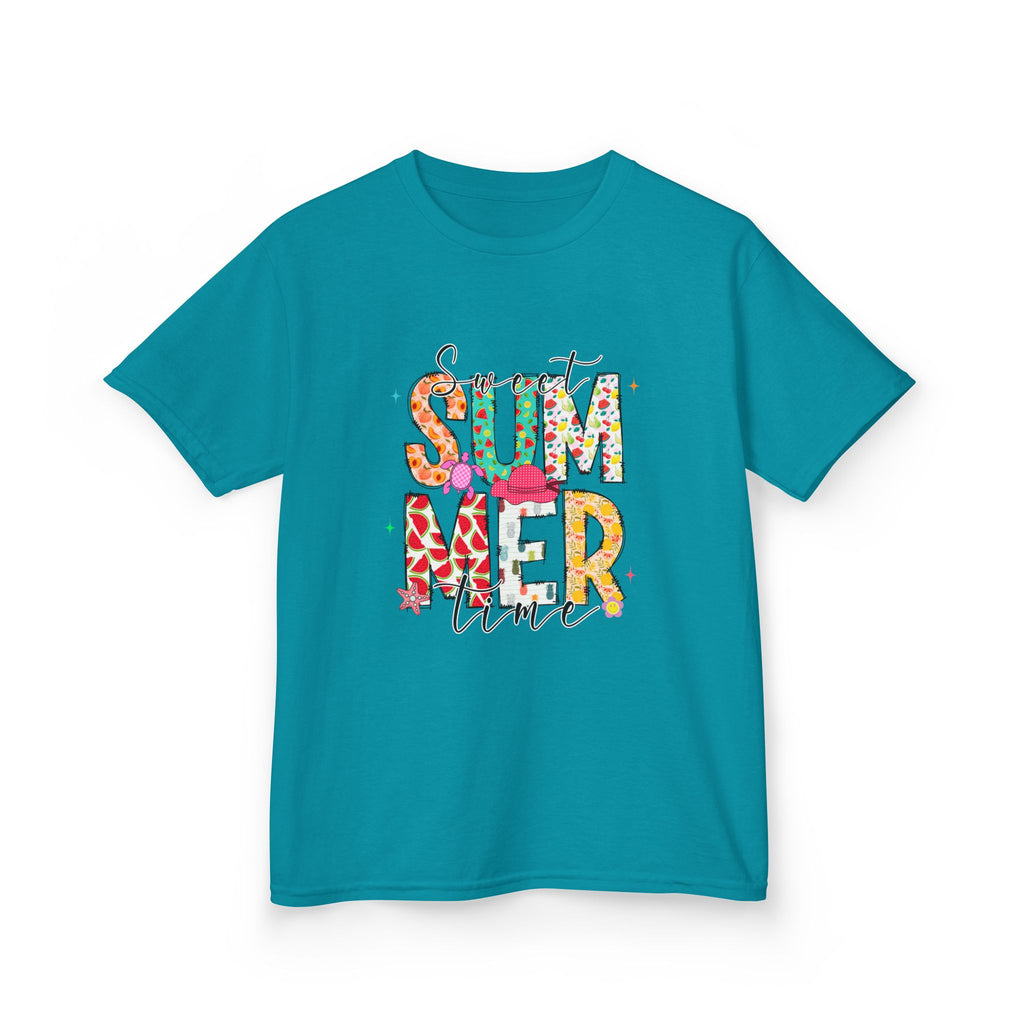 Kids Summer Vibes Tee – Colorful Floral "Summer Time" Graphic