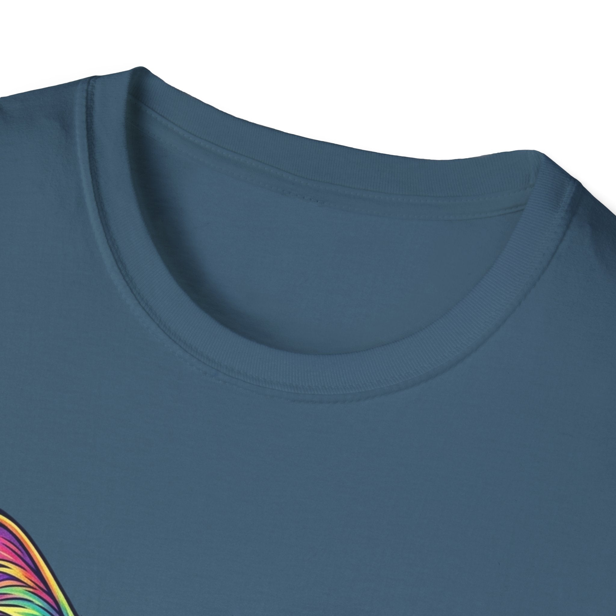 Colorful Psychedelic Cat T-Shirt — Vibrant Rainbow Cat Portrait Tee
