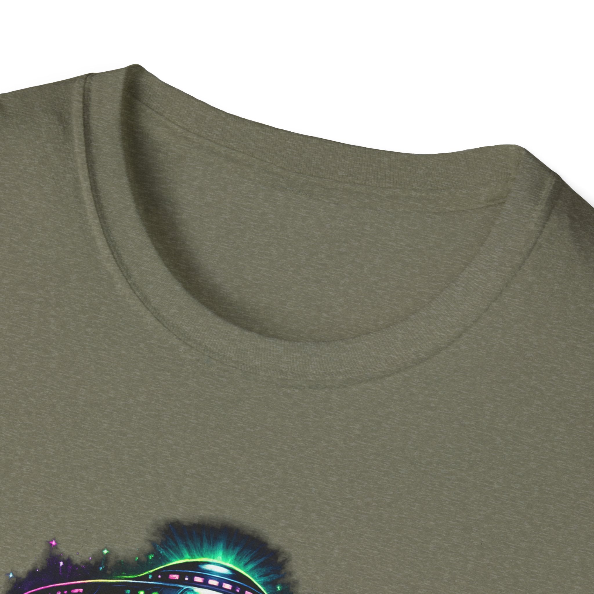 Alien Abduction Graphic Tee — Neon UFO & Alien Illustration T-Shirt