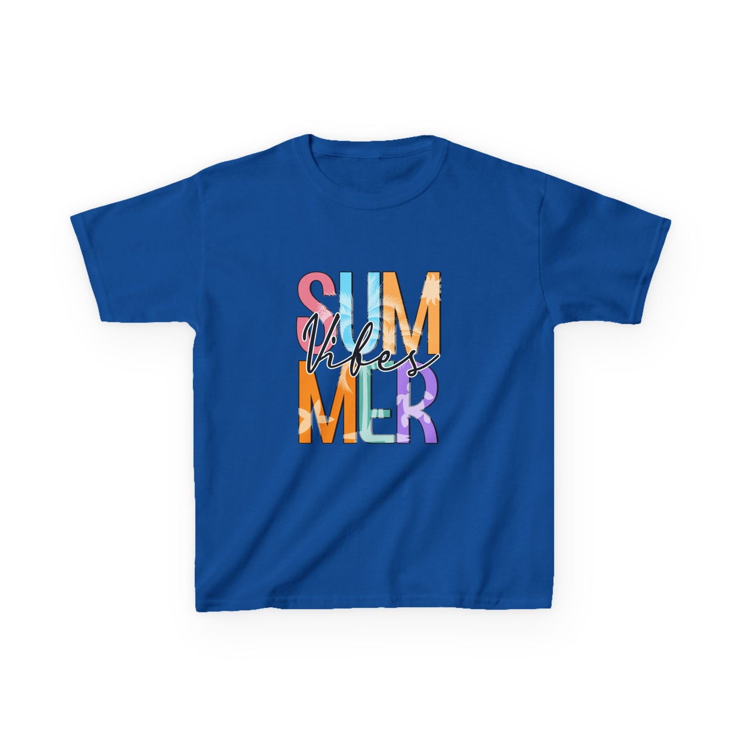 Kids 'Summer Vibes' Colorful Block Letter Tee