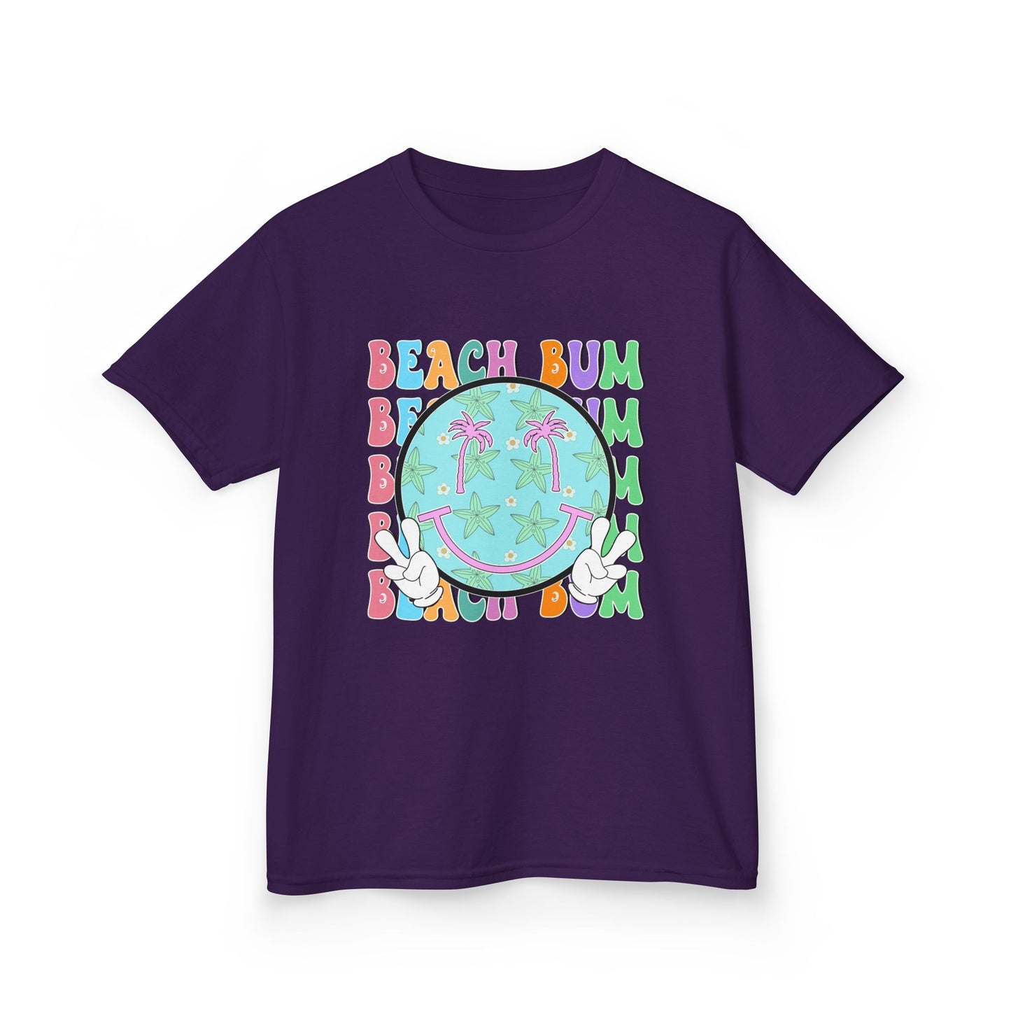 Kids T-Shirt – "Beach Bum" Retro Smiley Tee