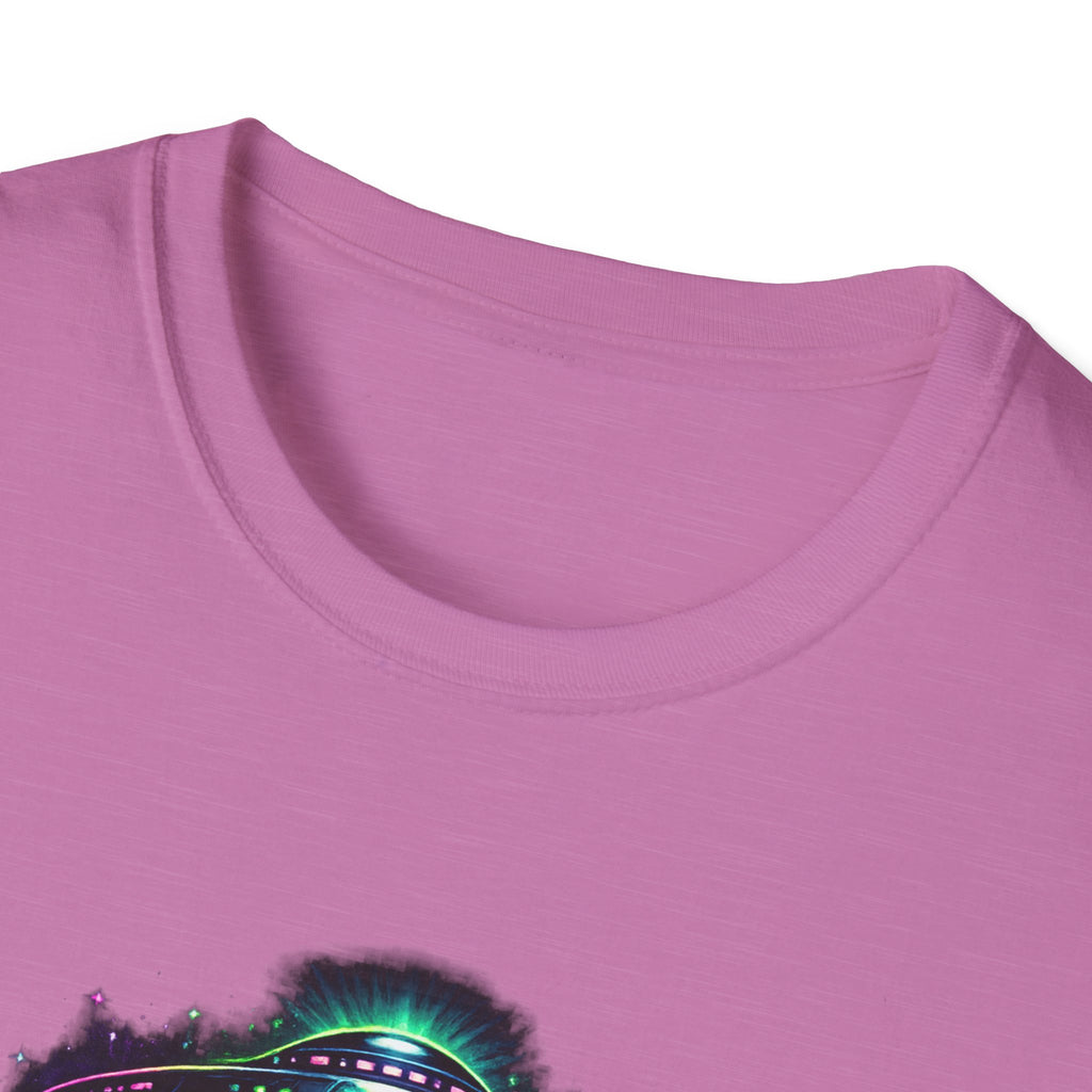 Alien Abduction Graphic Tee — Neon UFO & Alien Illustration T-Shirt